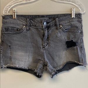 Joe's Jeans Gray Distressed Jean Shorts Faded Wash